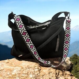 Dash, Woman, Bag tote, Black, handbag-shoulder bag, Canvas, Nylon, Zip,Pockets.!